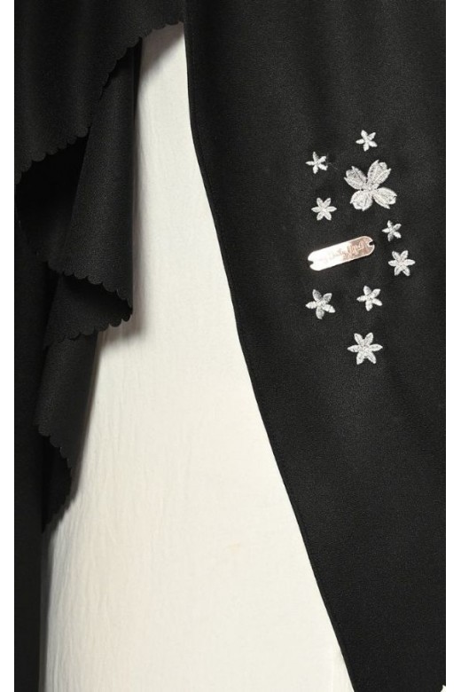 Pasmina Oval Azzura Instan Lasercut Black